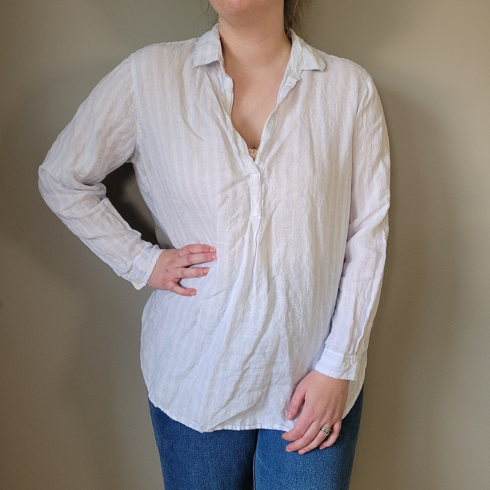 Gap linen shirt striped beach shirt
